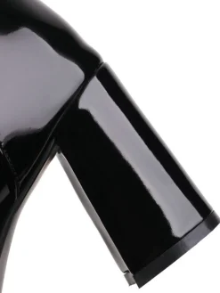 Best Retro Stage Vintage Patent Leather Lace-Up High Heel Boots