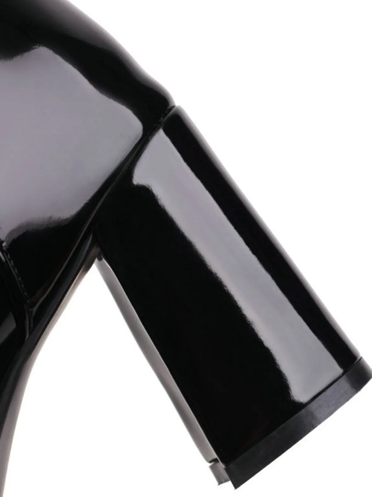 Best Retro Stage Vintage Patent Leather Lace-Up High Heel Boots