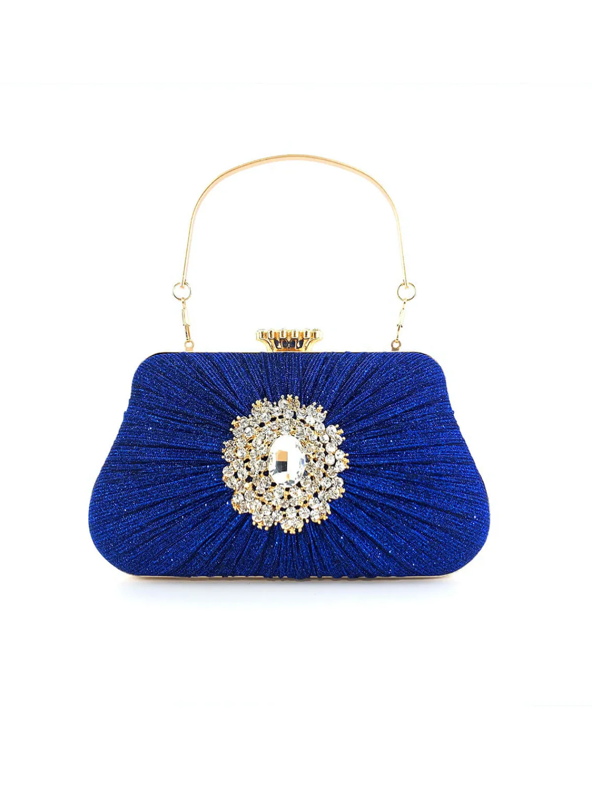 Online Retro Stage Vintage Pleated Crafted Rhinestone Bag
