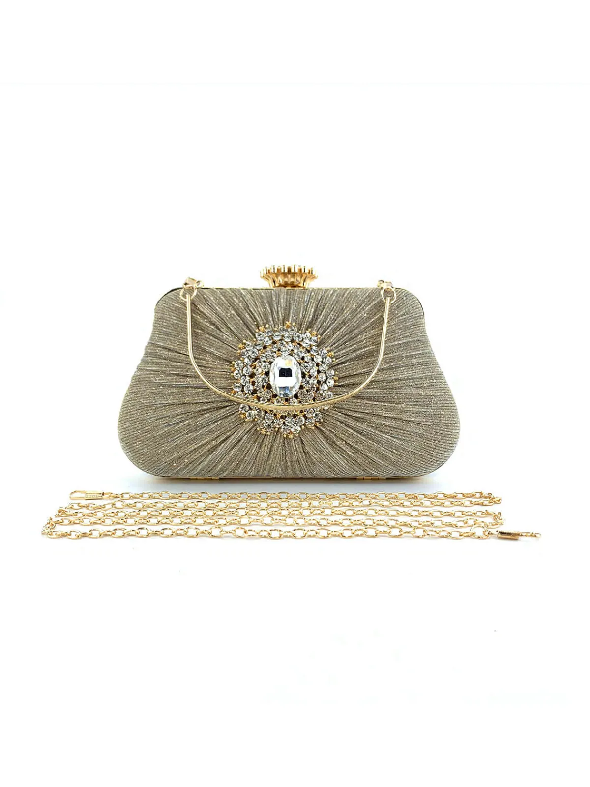 Online Retro Stage Vintage Pleated Crafted Rhinestone Bag