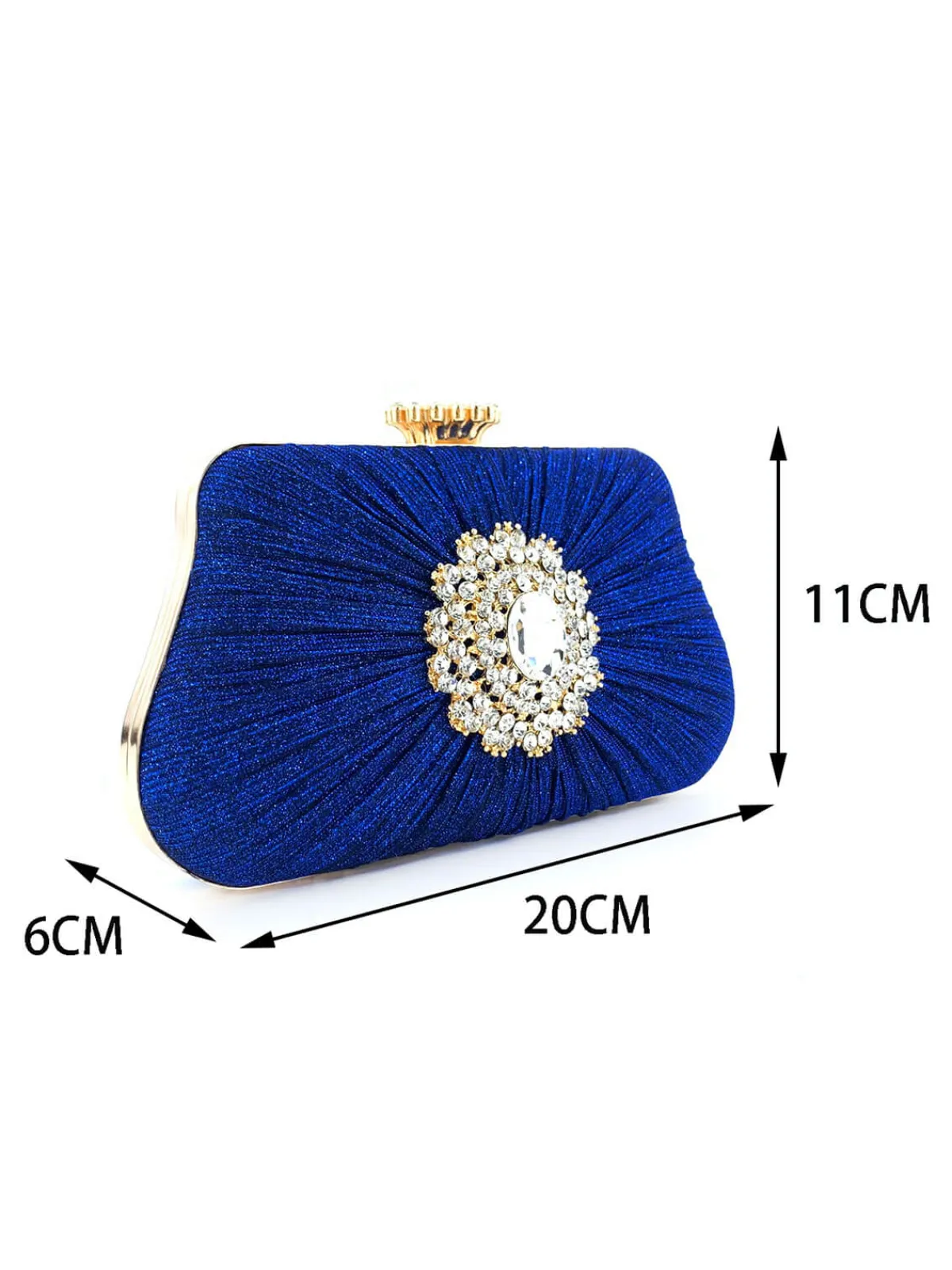 Online Retro Stage Vintage Pleated Crafted Rhinestone Bag