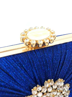 Online Retro Stage Vintage Pleated Crafted Rhinestone Bag