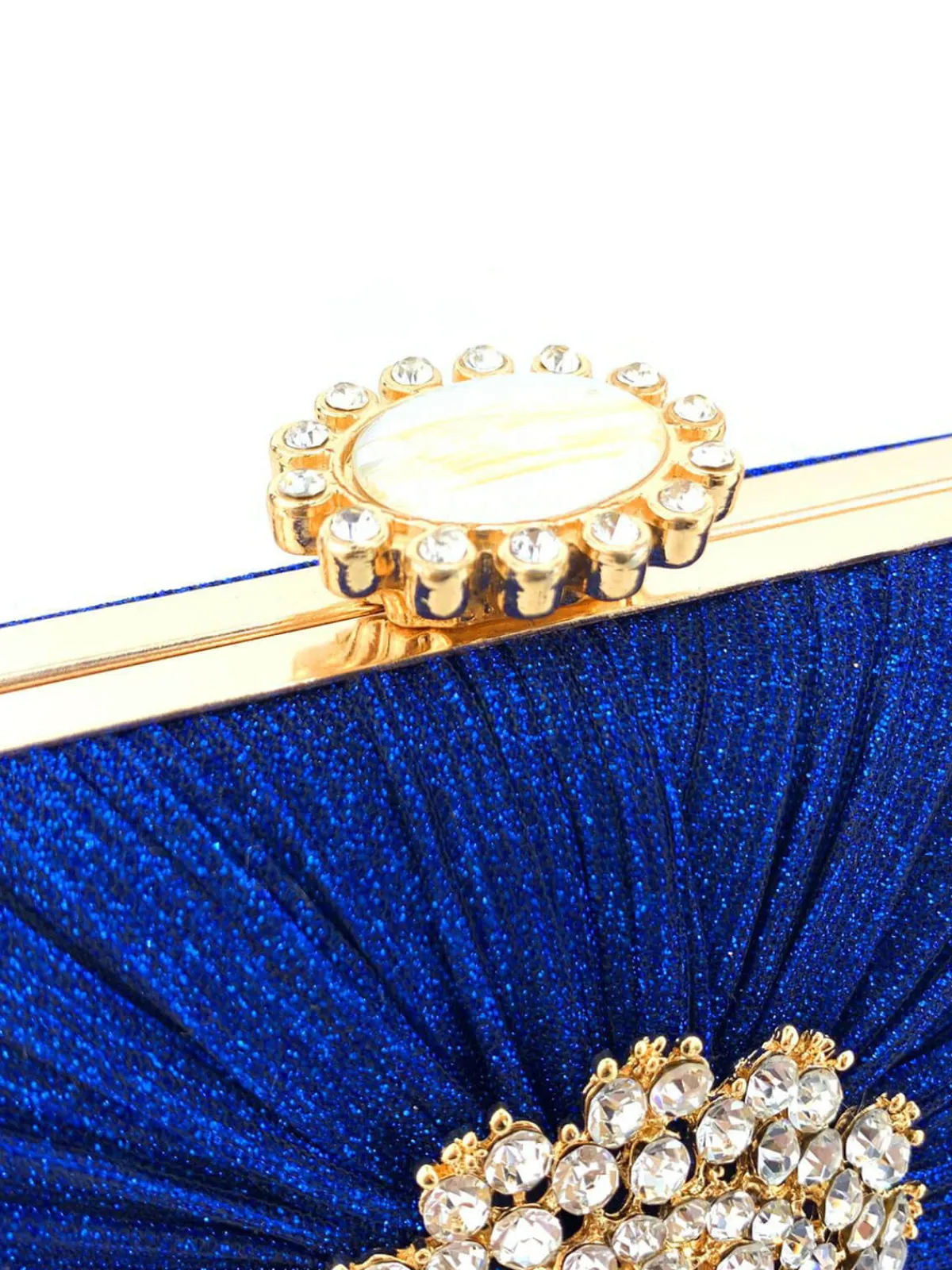 Online Retro Stage Vintage Pleated Crafted Rhinestone Bag