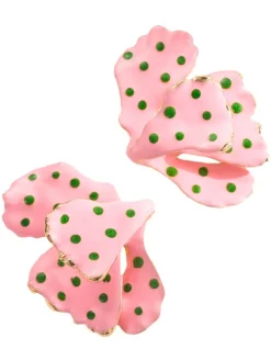 Online Retro Stage Vintage Polka Dots Petal Earrings