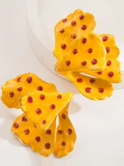 Online Retro Stage Vintage Polka Dots Petal Earrings