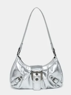 Online Retro Stage Vintage PU Leather Magnetic Closure Zipper Underarm Bag