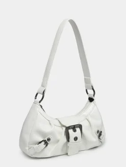 Online Retro Stage Vintage PU Leather Magnetic Closure Zipper Underarm Bag