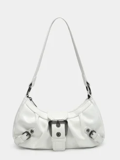 Online Retro Stage Vintage PU Leather Magnetic Closure Zipper Underarm Bag