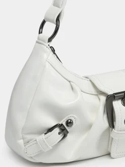 Online Retro Stage Vintage PU Leather Magnetic Closure Zipper Underarm Bag
