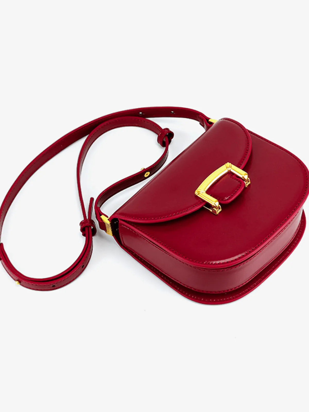 Online Retro Stage Vintage PU Leather Saddle Bag