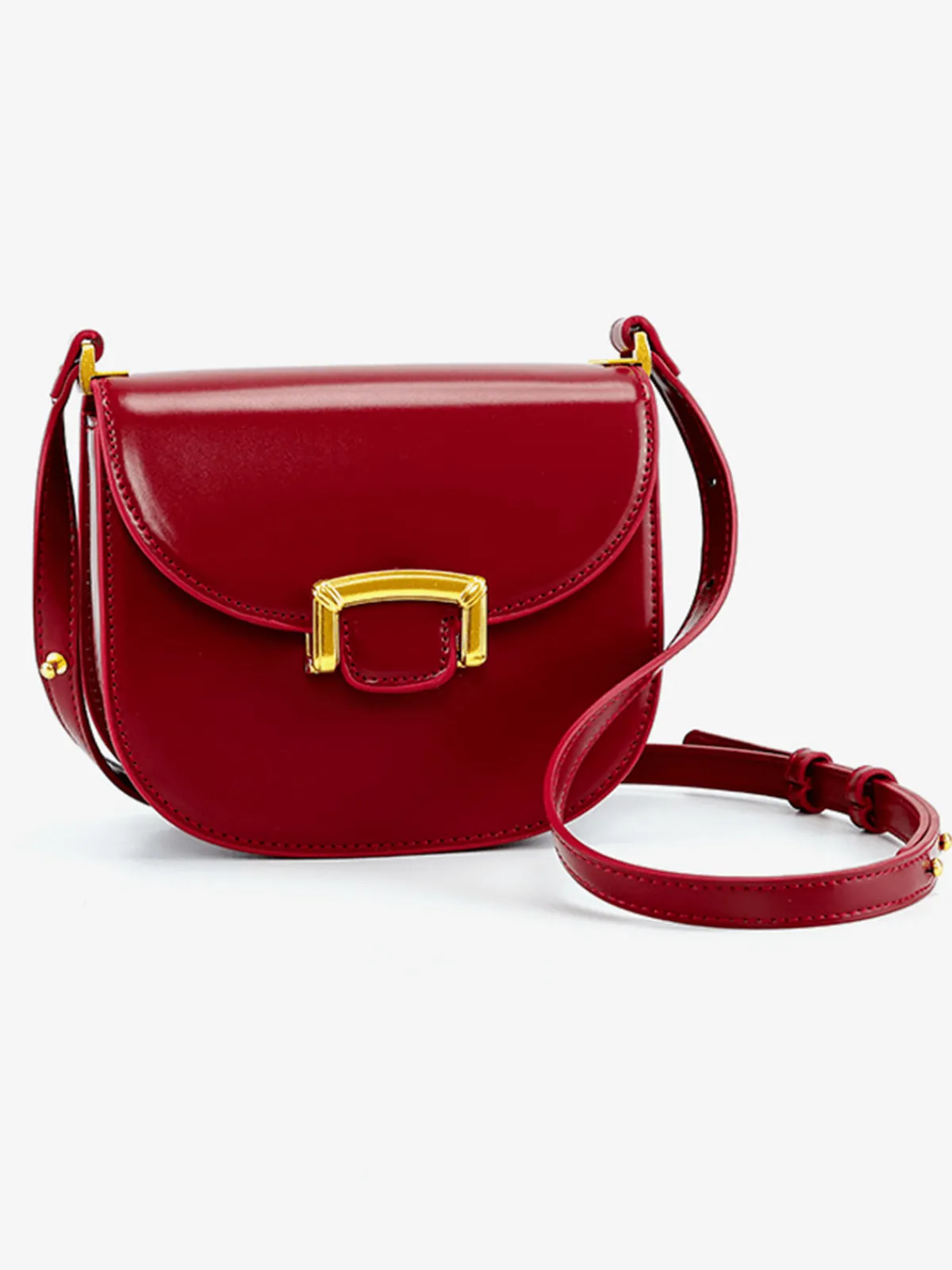 Online Retro Stage Vintage PU Leather Saddle Bag