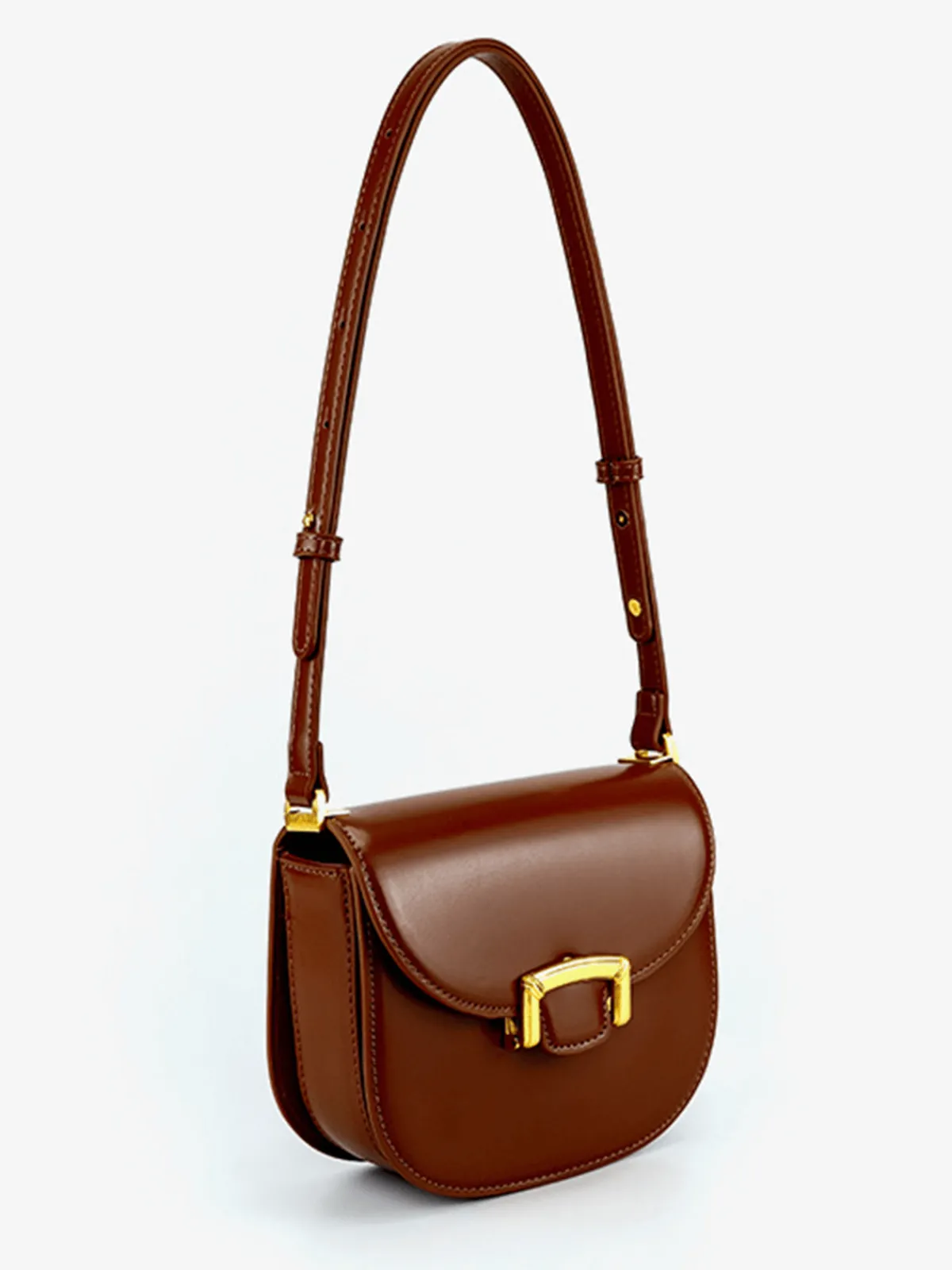 Online Retro Stage Vintage PU Leather Saddle Bag