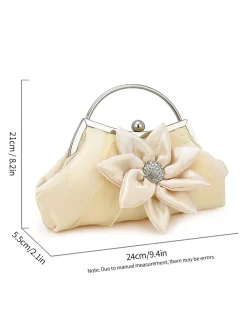 New Retro Stage Vintage Rhinestones & 3D Flower Tote Bag