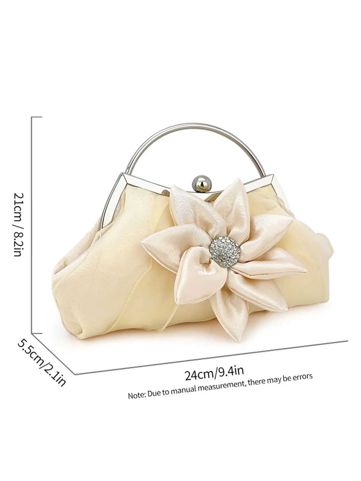New Retro Stage Vintage Rhinestones & 3D Flower Tote Bag