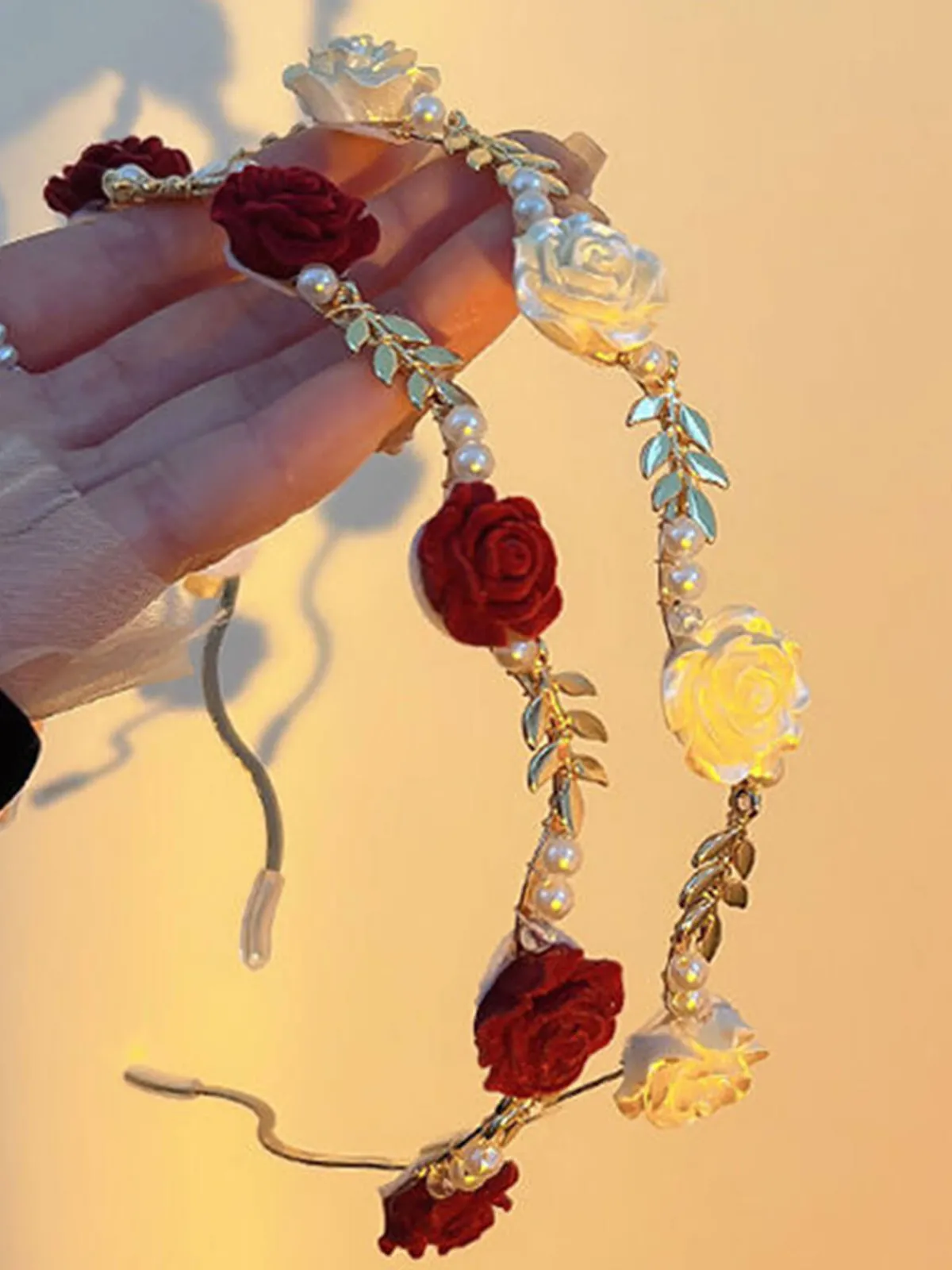 Outlet Retro Stage Vintage rose pearl Headband