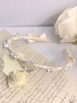 Outlet Retro Stage Vintage rose pearl Headband