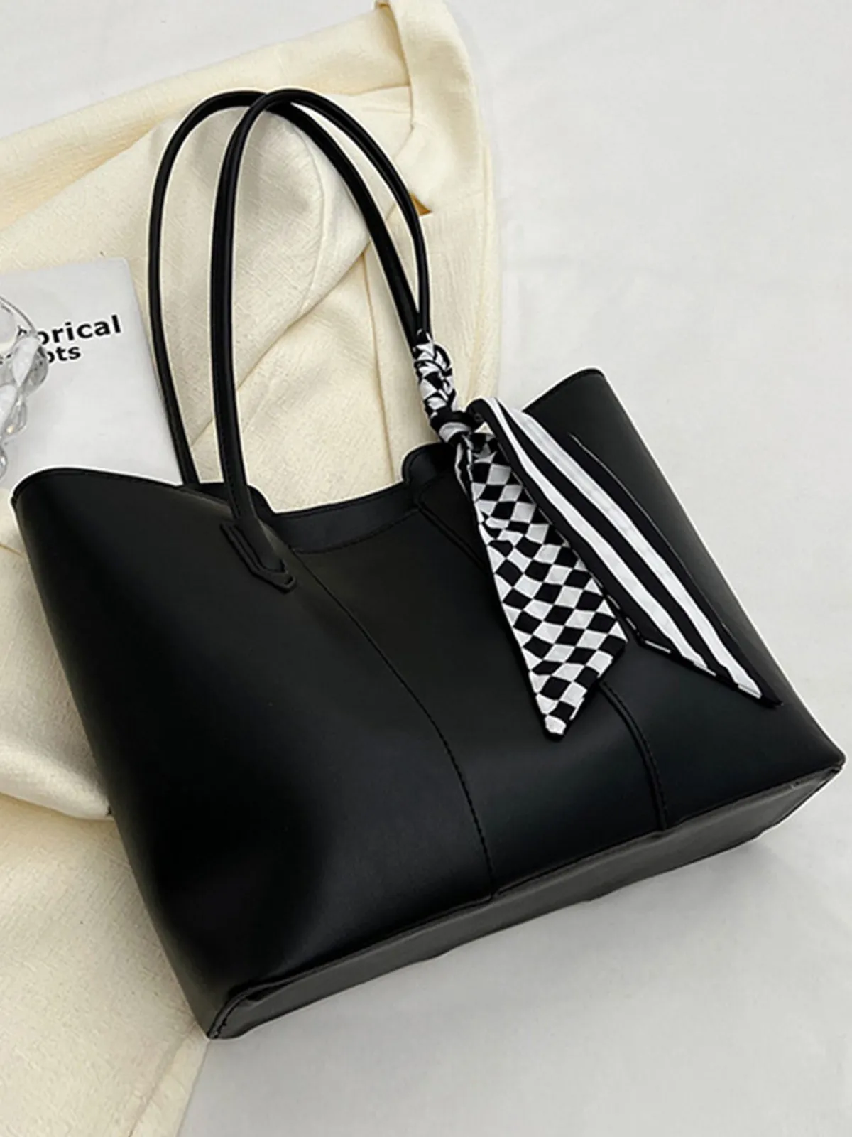 Hot Retro Stage Vintage Scarf-Tied Shoulder Tote Bag