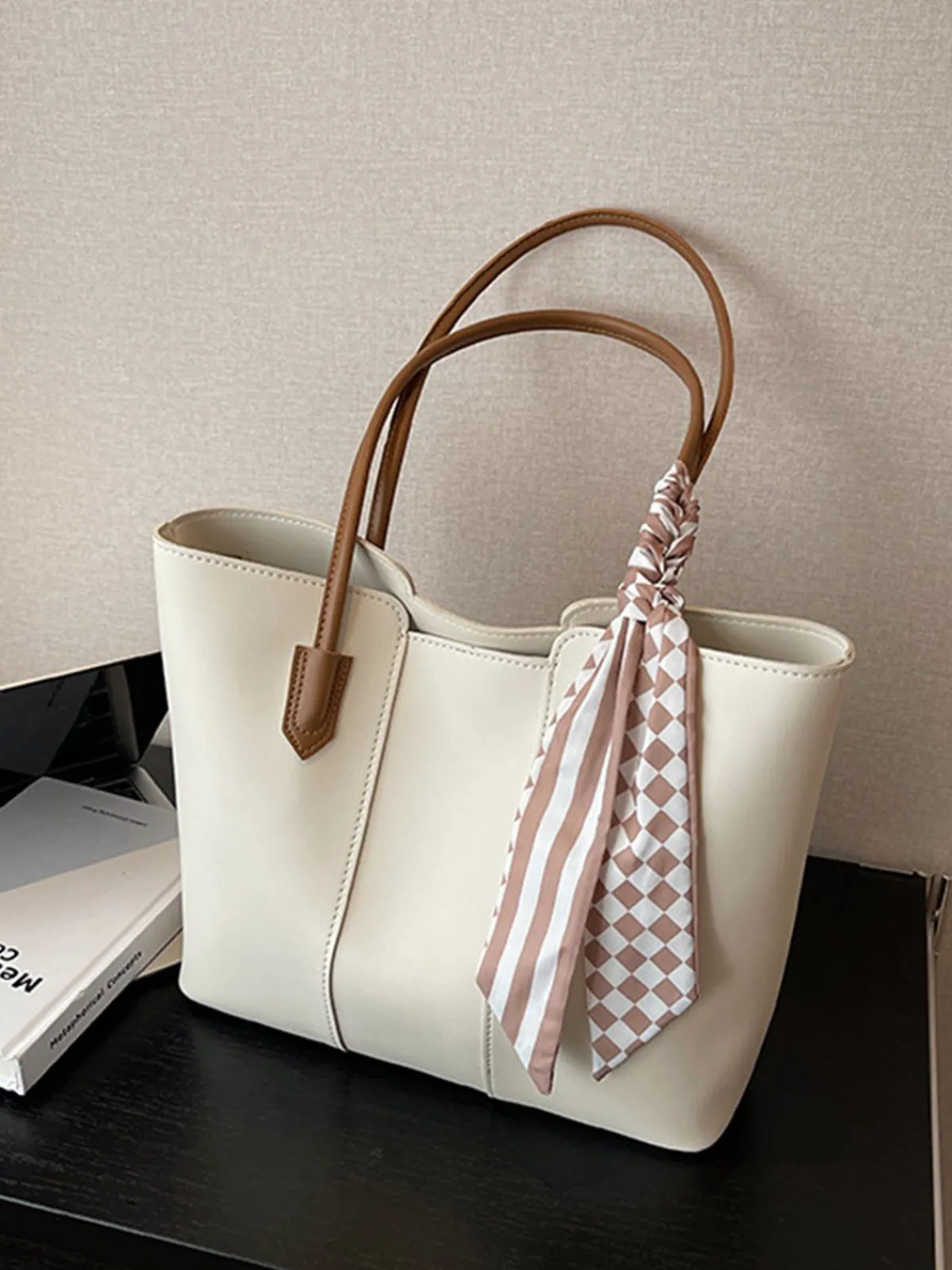 Hot Retro Stage Vintage Scarf-Tied Shoulder Tote Bag