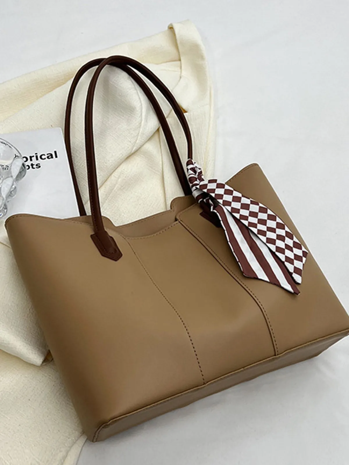 Hot Retro Stage Vintage Scarf-Tied Shoulder Tote Bag