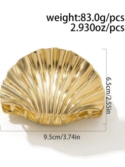 Clearance Retro Stage Vintage Shell Shape Metal Hair Clutch