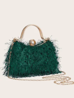 Fashion Retro Stage Vintage Tassel Evening Handle Bag