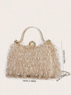 Fashion Retro Stage Vintage Tassel Evening Handle Bag