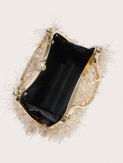 Fashion Retro Stage Vintage Tassel Evening Handle Bag