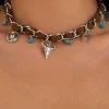 Hot Retro Stage Vintage Western Cowboy Turquoise Necklace