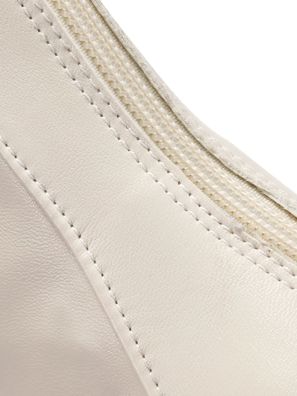 Outlet Retro Stage Vintage Leather Square Toe Heeled Boots White