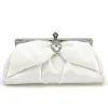 Clearance Retro Stage Vintage White Pleated Evening Clutch Bag
