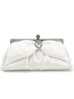 Clearance Retro Stage Vintage White Pleated Evening Clutch Bag