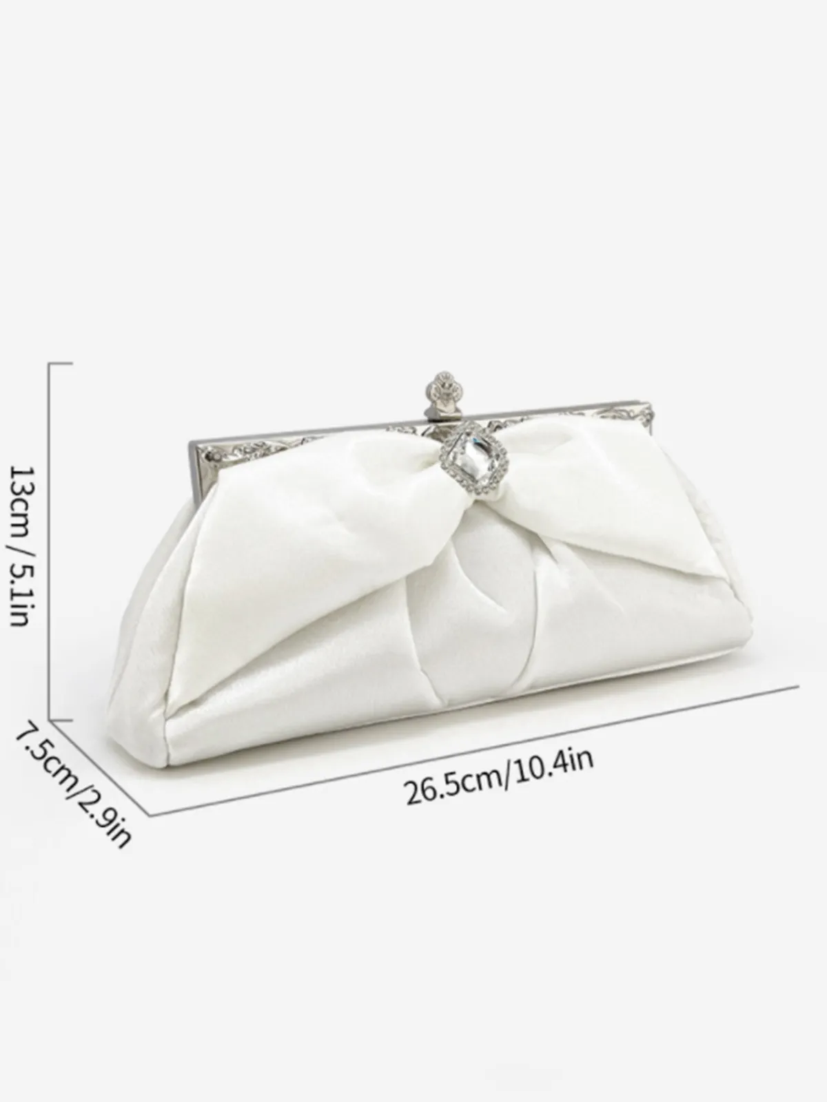Clearance Retro Stage Vintage White Pleated Evening Clutch Bag