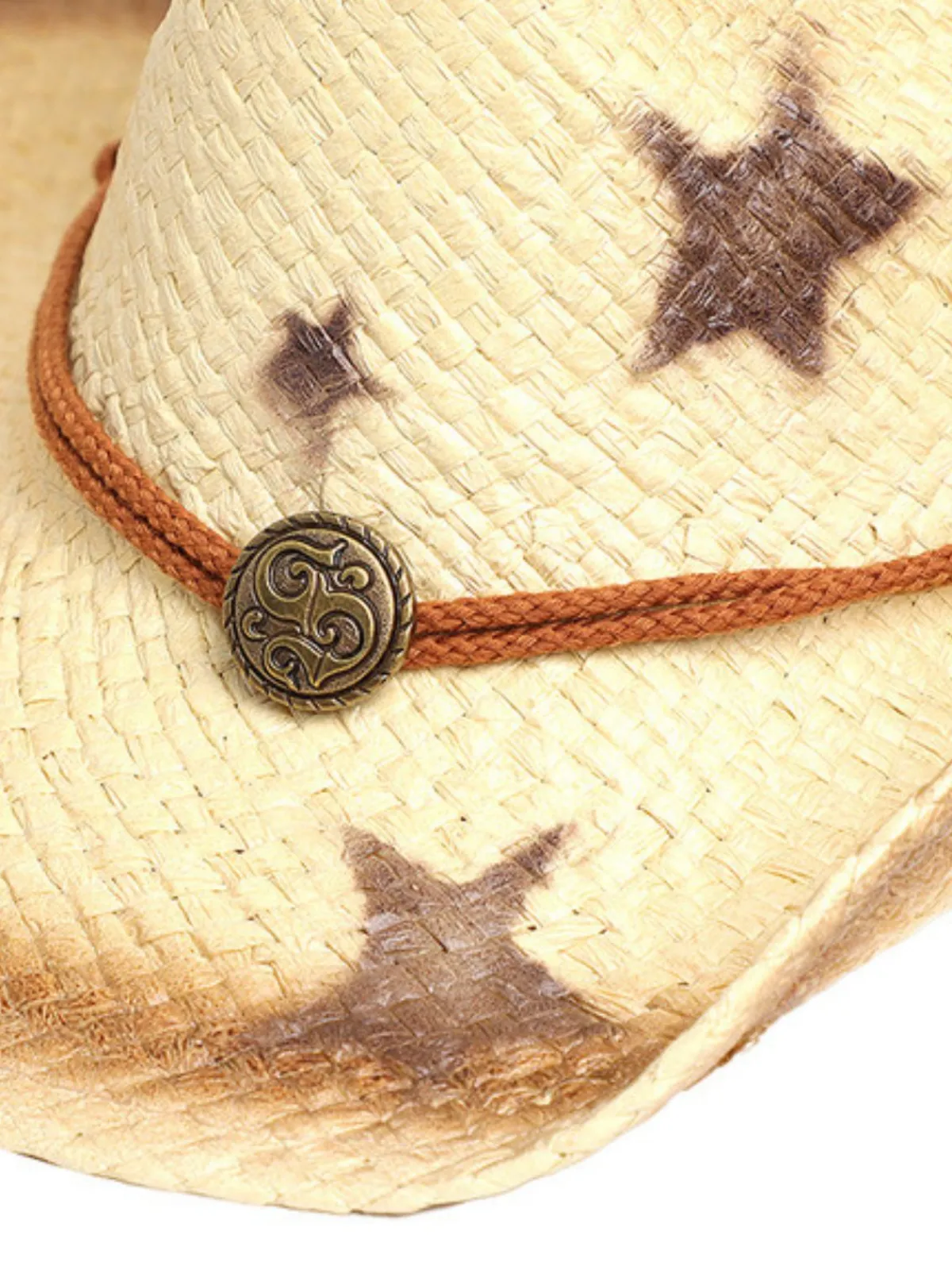 Sale Retro Stage Vintage Wide Brim Star Cowgirl Sun Hat