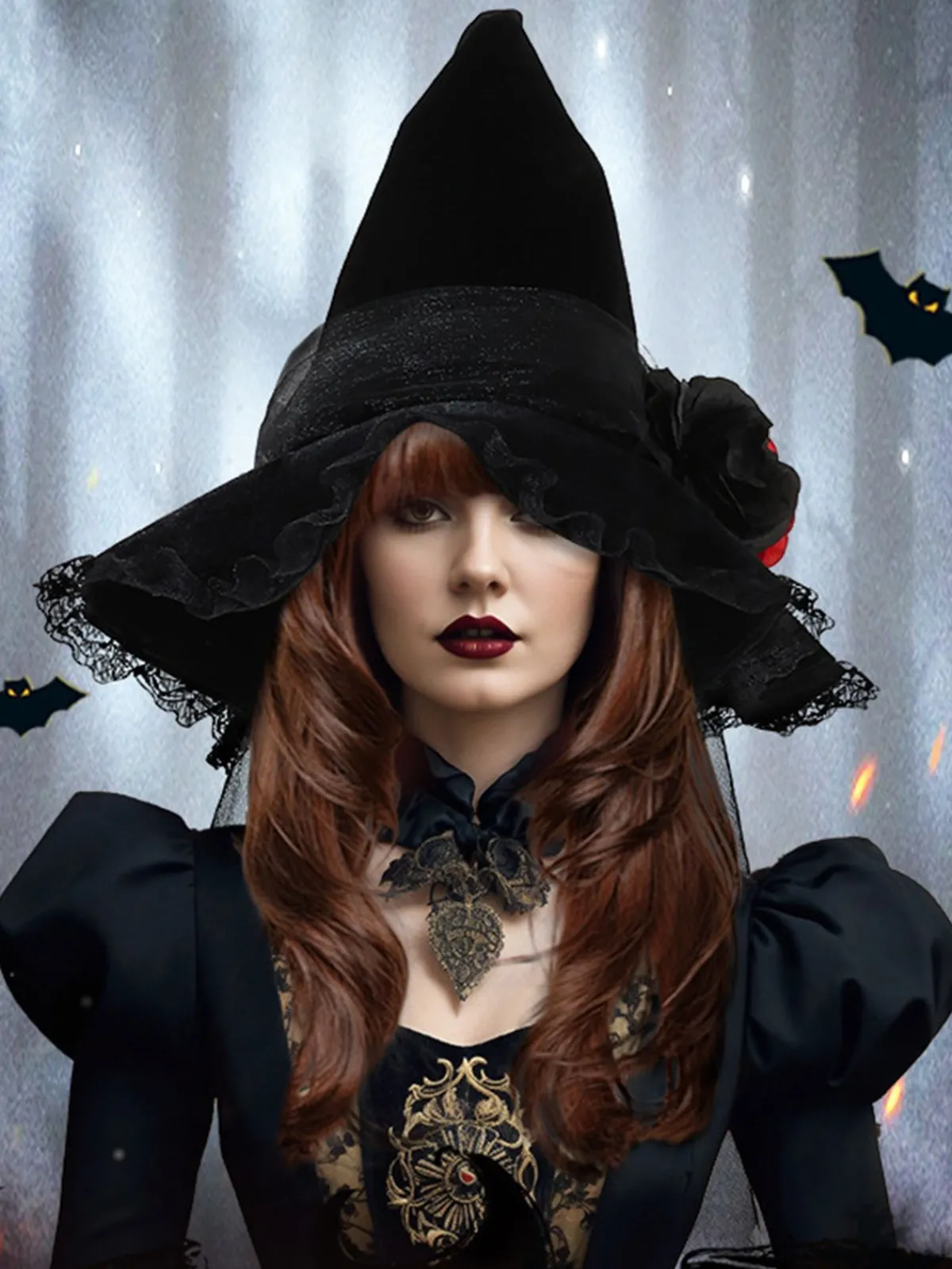 Online Retro Stage Vintage Wizard Witch Pointed Halloween Hat