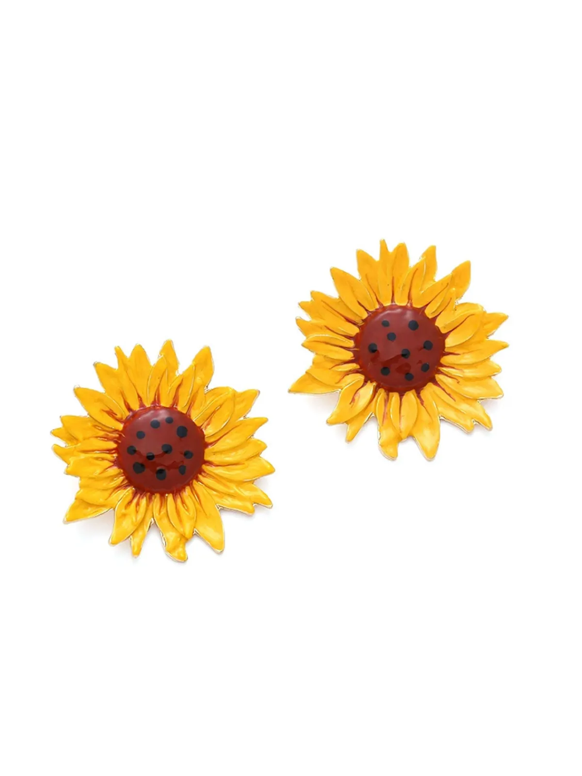 Outlet Retro Stage Vintage Yellow Sunflower Earrings