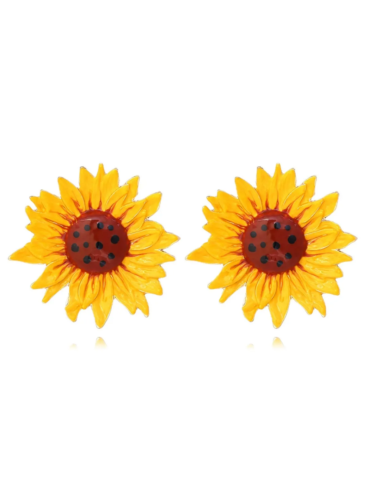 Outlet Retro Stage Vintage Yellow Sunflower Earrings