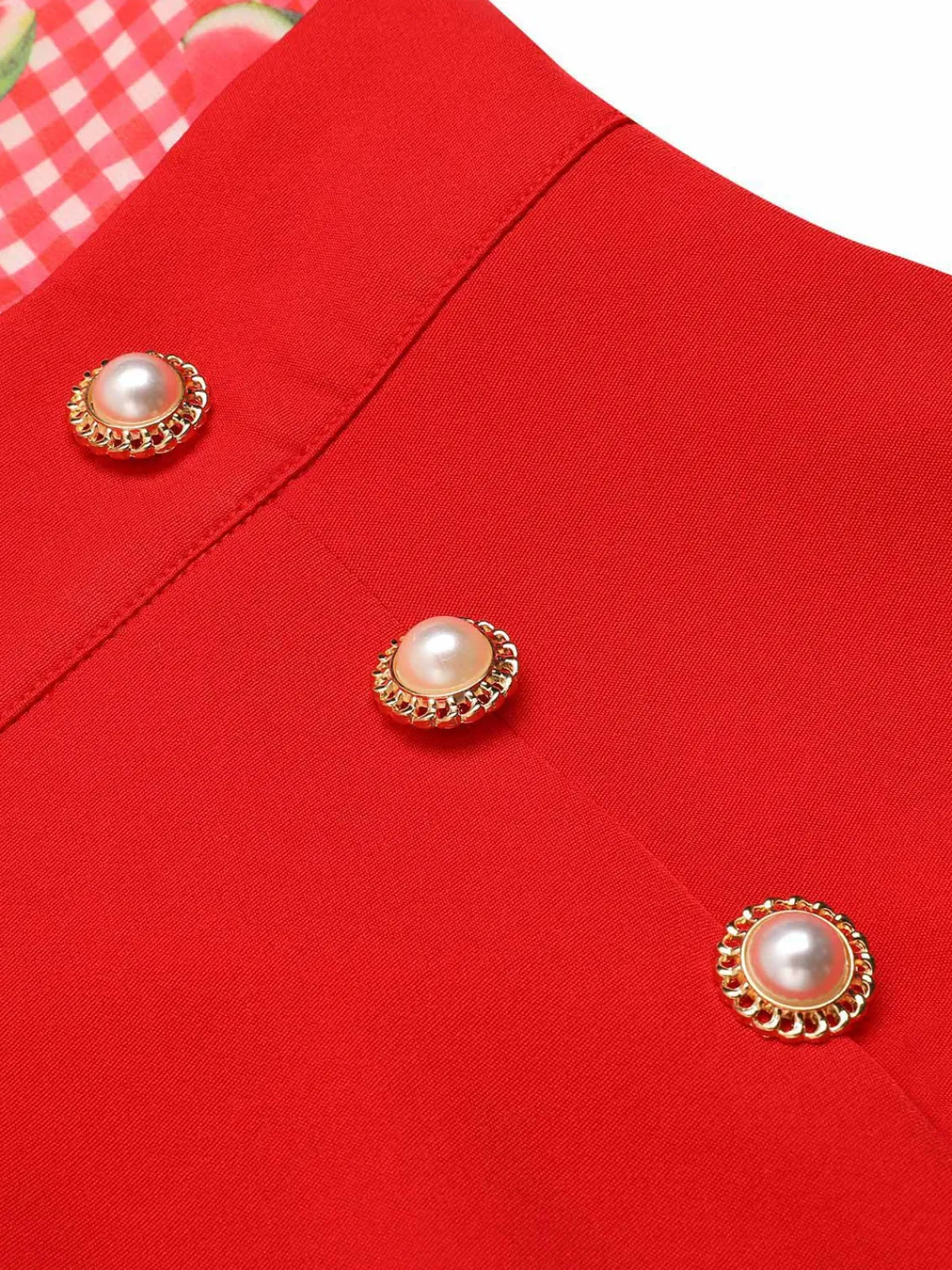 Online Retro Stage Watermelon 1950s Halter Patchwork Romper Red