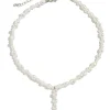 Fashion Retro Stage White Pearl Pendant Necklace