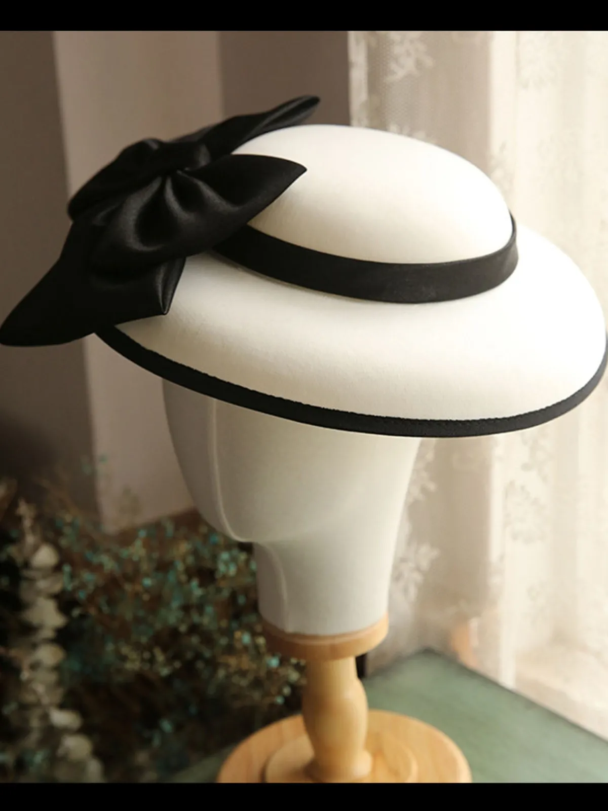 Sale Retro Stage White Retro Bow Knot Wedding Hat