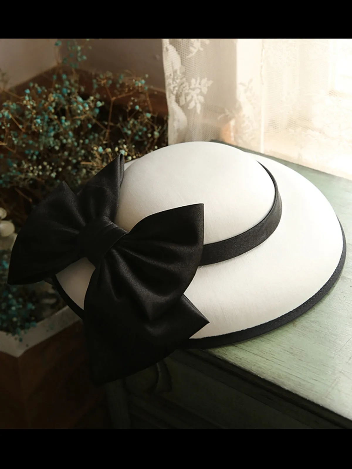 Sale Retro Stage White Retro Bow Knot Wedding Hat
