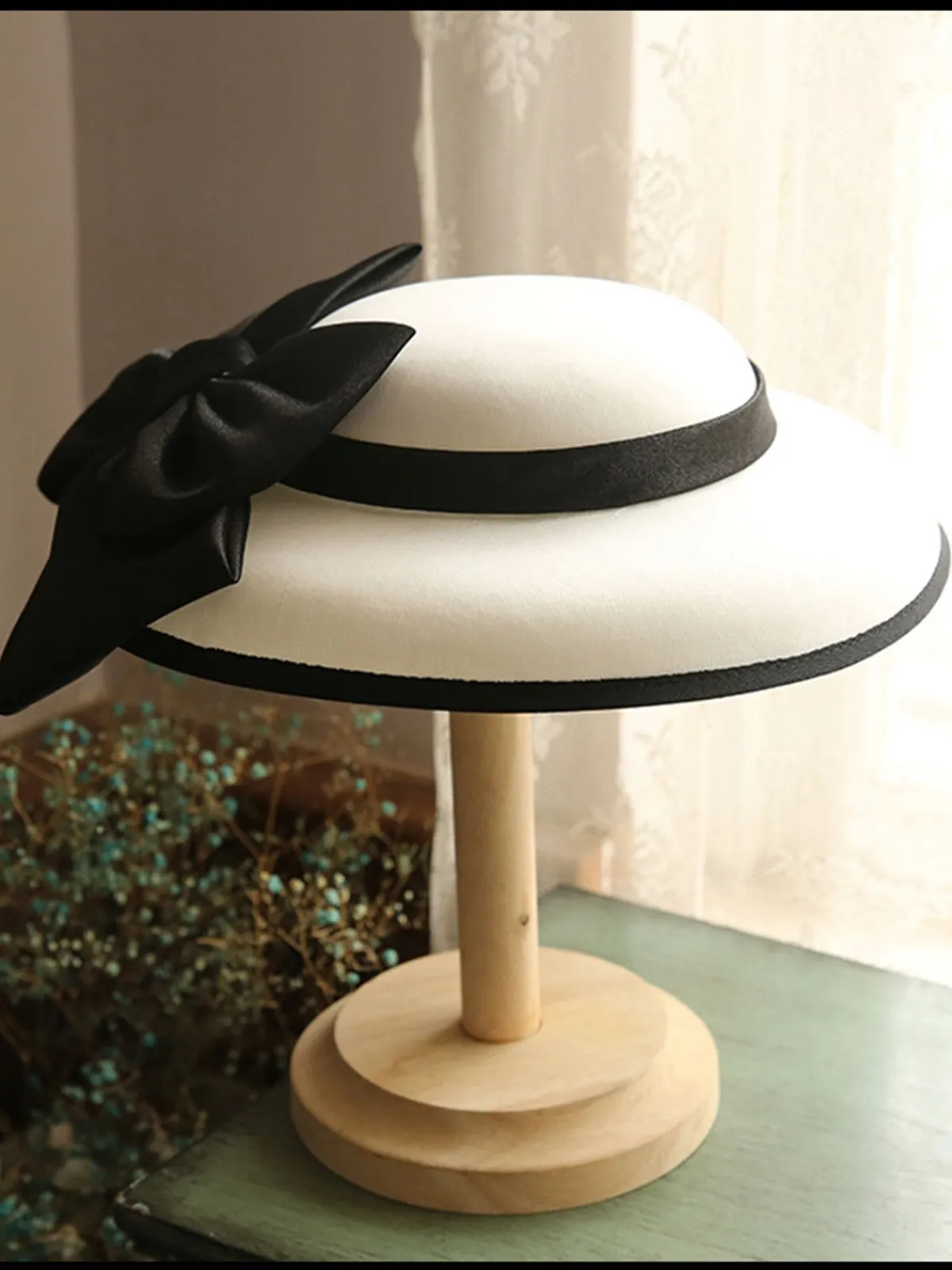 Sale Retro Stage White Retro Bow Knot Wedding Hat