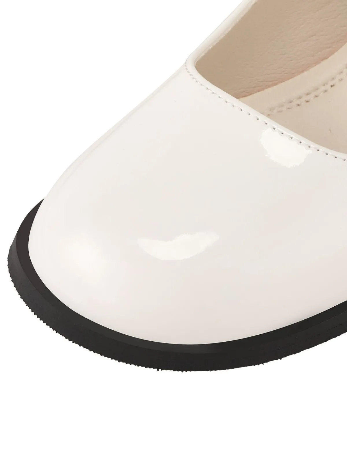 Fashion Retro Stage Retro Strap Chunky High Heels White