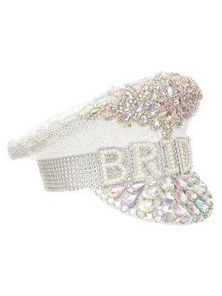 Discount Retro Stage White Rhinestone Letter Party Big Cap Hat
