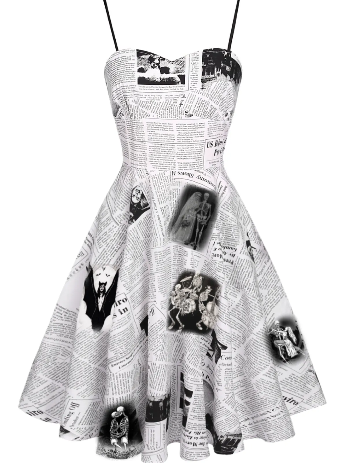 Sale Retro Stage 1950s Bat Cape Swing Dress White