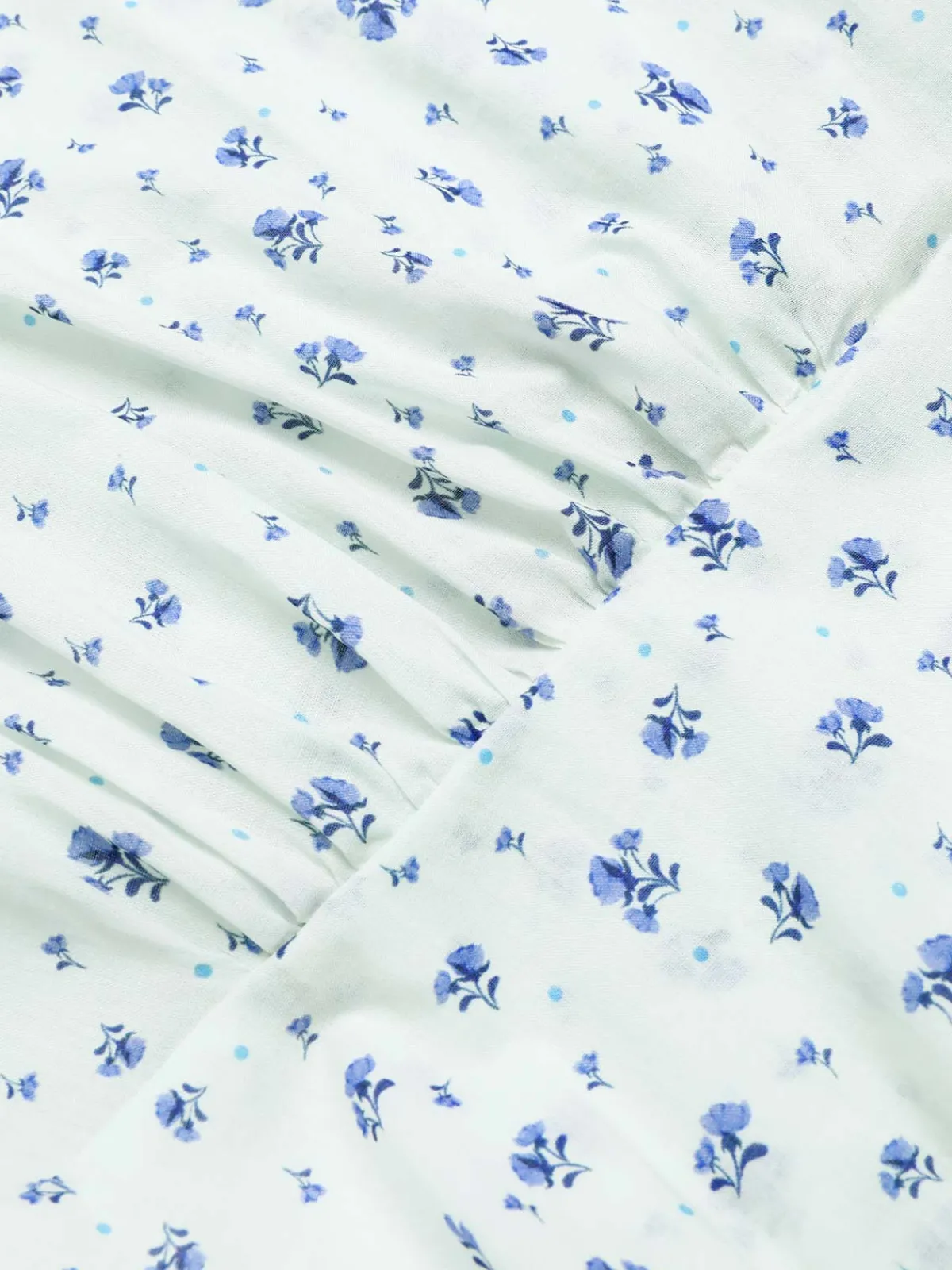Discount Retro Stage 1940s Cotton Slanted Tie Floral Dress White