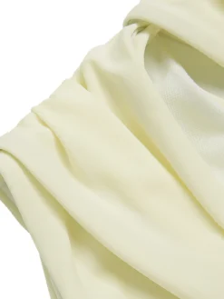 New Retro Stage 1930S 3D Flowers Hollow Bandeau Swimsuit White
