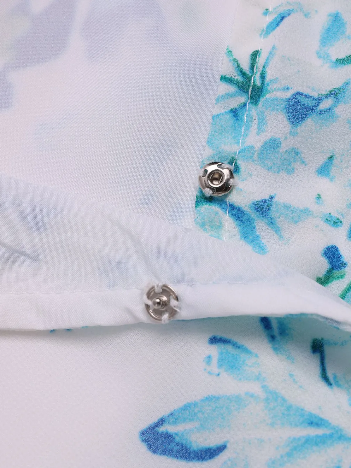 Best Retro Stage 1960s Floral Chiffon V-Neck Dress White