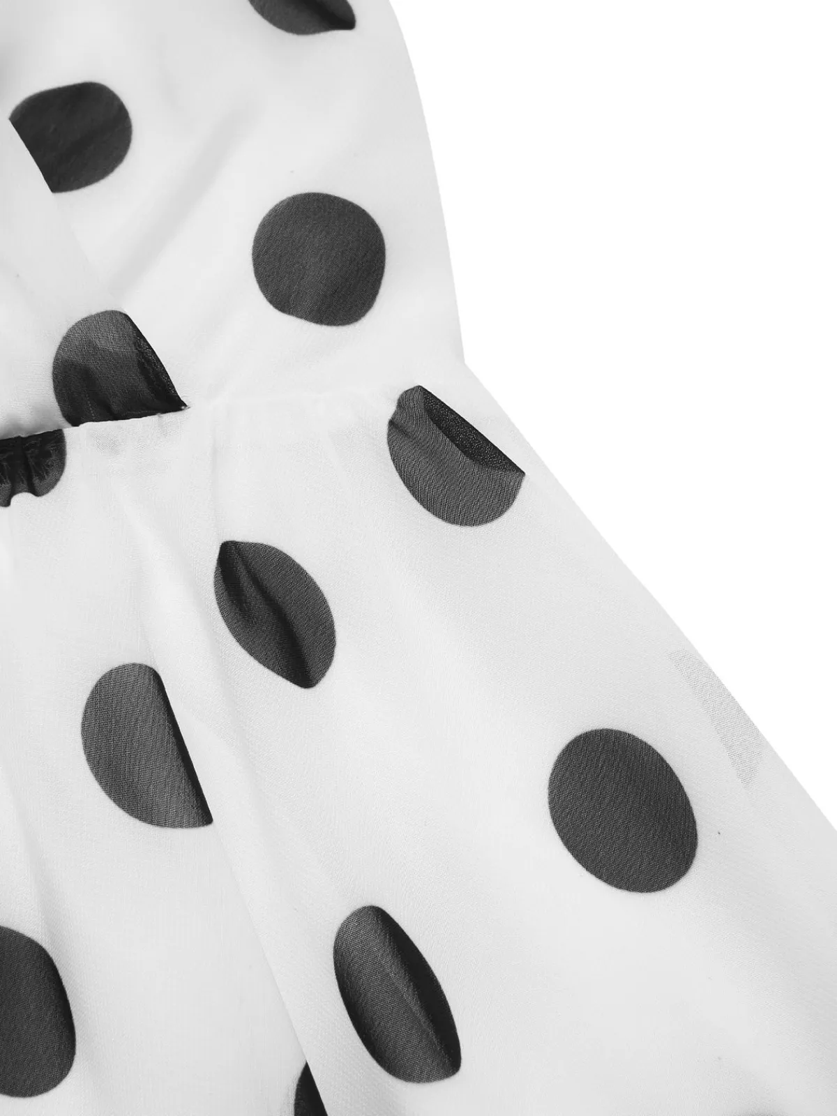 Outlet Retro Stage 1950s Halter Polka Dots Belted Mesh Dress White