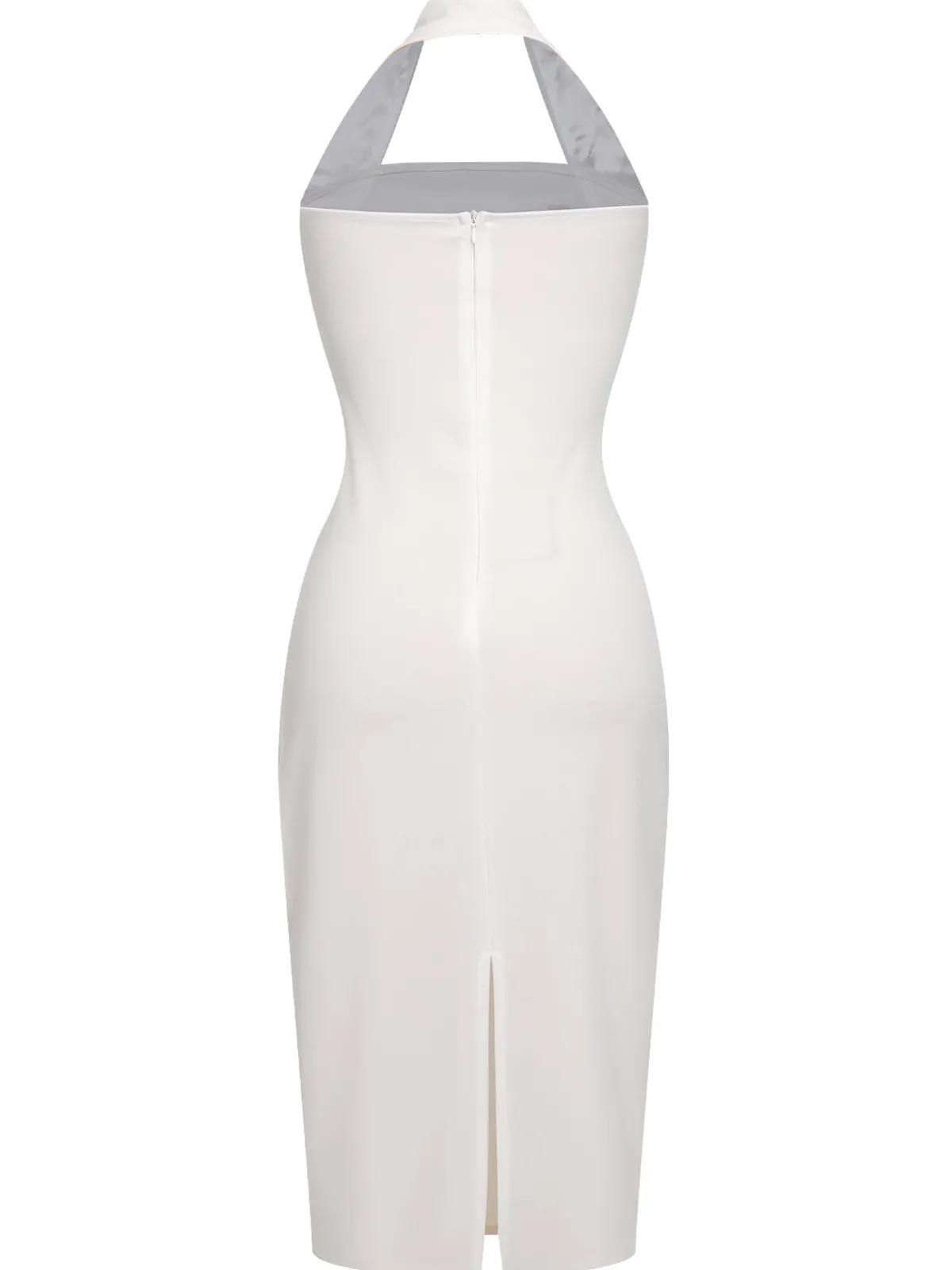 Outlet Retro Stage 1960s Halter Rose Wrap Dress White