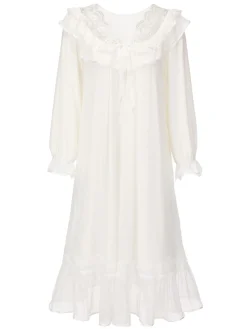 Online Retro Stage 1940s Mesh Patchwork Sleepwear White